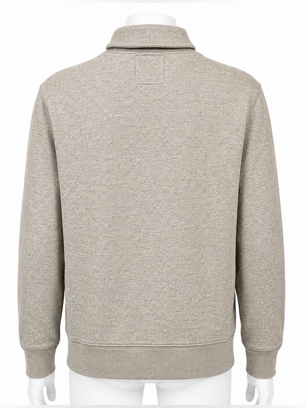 J.Crew Vintage Fleece Shawl Collar Hoodie Sweatshirt M Beige 100% Cotton Unisex